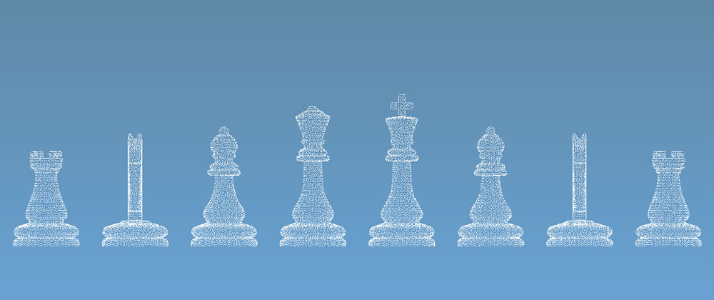 3d point cloud of chess piece models