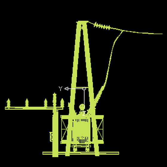 CAD-Modell eines Stromverteilers in AUTOCAD, single view