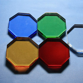 colored octagon glass